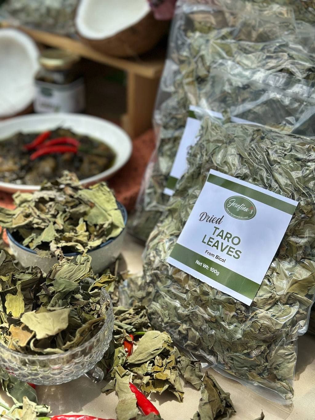 Josefina’s Dried Taro or Gabi Leaves from Bicol | Dahon ng Natung or Katnga