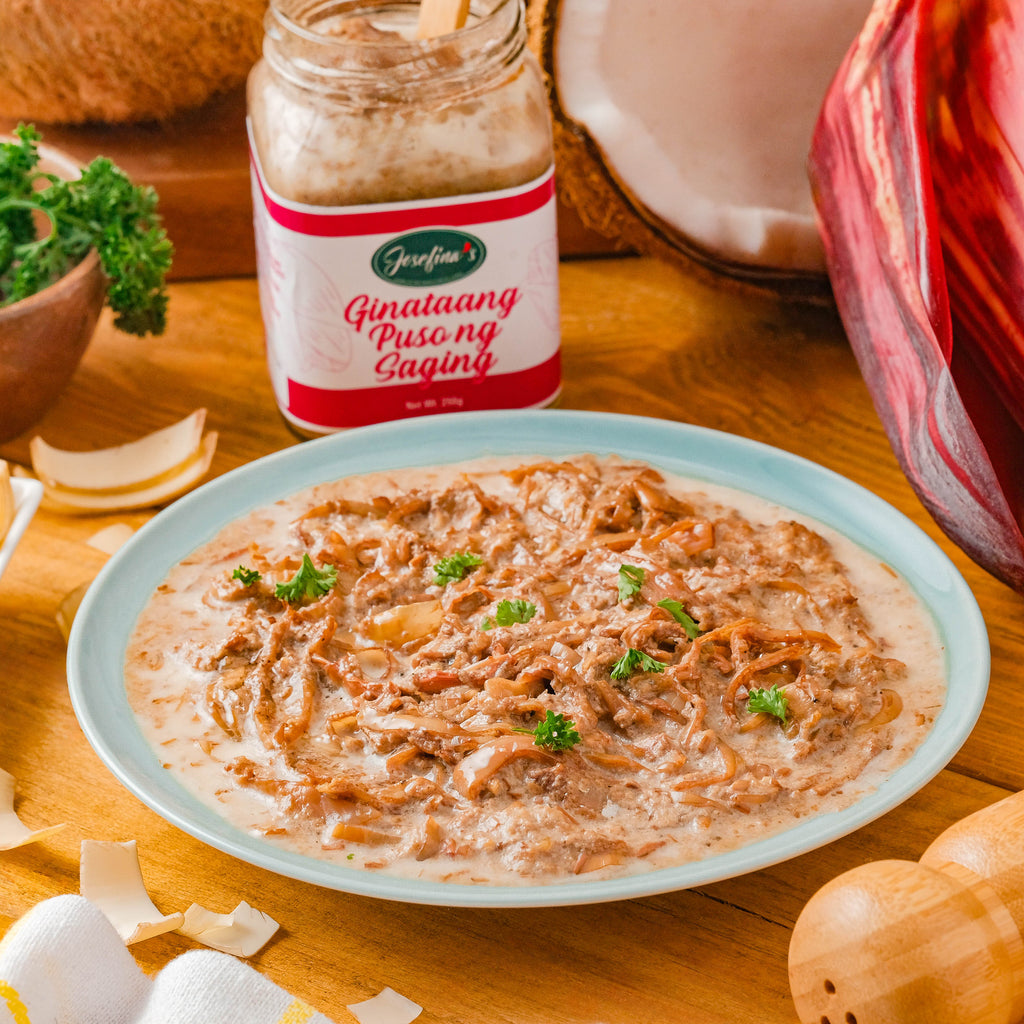 Josefina's Ginataang Puso ng Saging with Tinapa