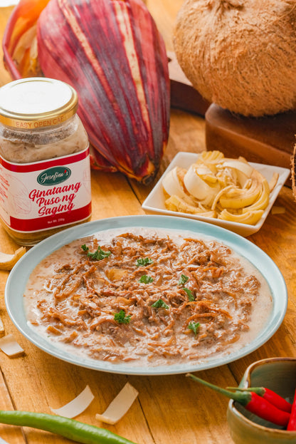 Josefina's Ginataang Puso ng Saging with Tinapa